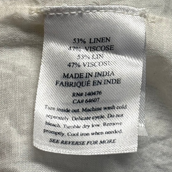 Faherty Striped Linen Blend Shift Dress Short Sleeve Button Down Casual‎ Small - Picture 10 of 10